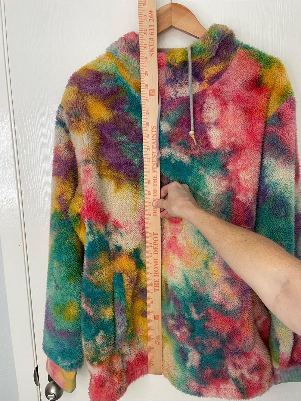 Empyre Men’s Sherpa Hoodie XL Tie Dye Plush Fleece Skate Y2K Back to School - Picture 8 of 10